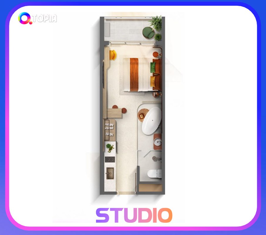 Mặt bằng căn hộ Studio Q Topia