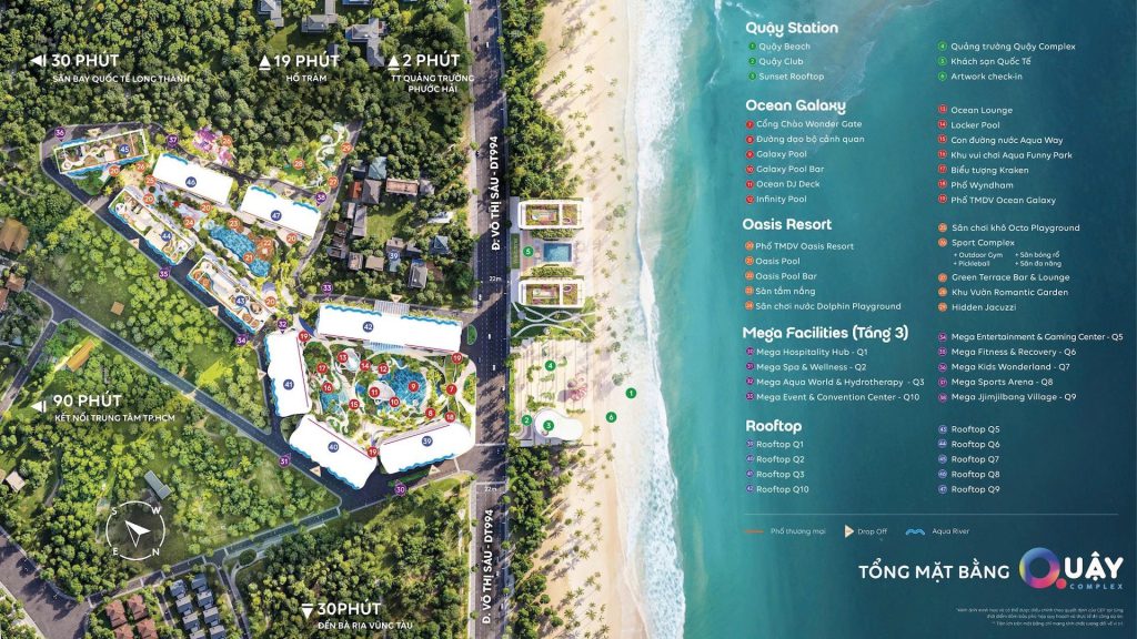 Tổng mặt bằng tiện ích Q Topia (tên cũ Quậy Complex)